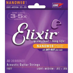 Elixir Nanoweb 80/20 Coated Acoustic Guitar Strings