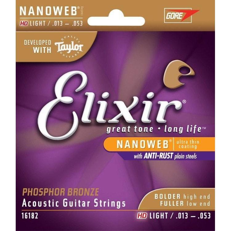 Elixir Nanoweb Phosphor Bronze Coated Acoustic Guitar Strings