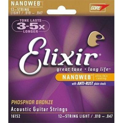Elixir Nanoweb Phosphor Bronze Coated Acoustic Guitar Strings