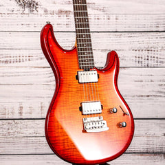 Ernie Ball Music Man Steve Lukather Luke III Maple Top Guitar | Cherry Burst Flame