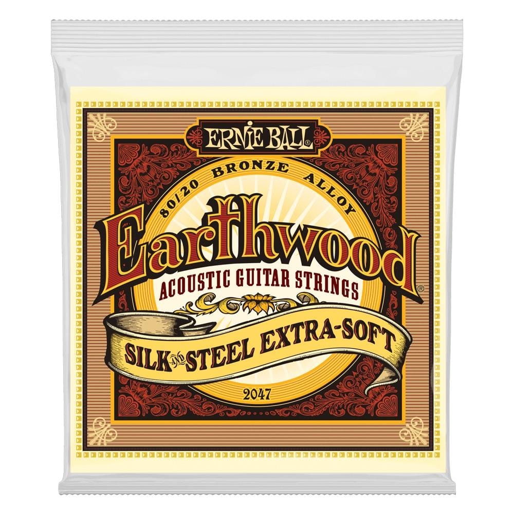 ERNIE BALL P02047 EARTHWOOD SILK & STEEL SOFT 11-52 ACOUSTIC GUITAR STRING SET