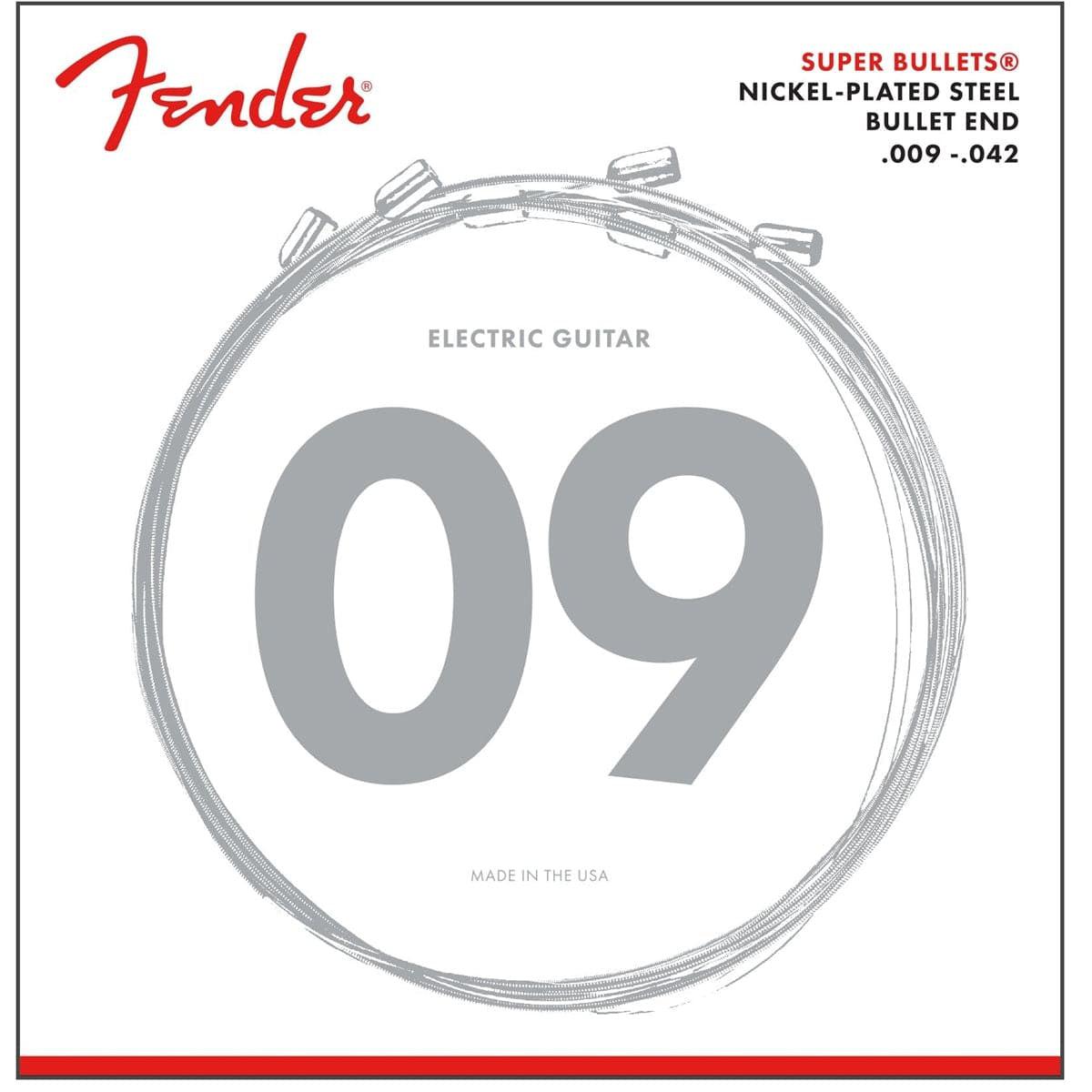 Fender 3250 Super Bullet Nickel Plated Steel Electric Guitar Strings Set, 3250L (.009-.042) | 0733250403