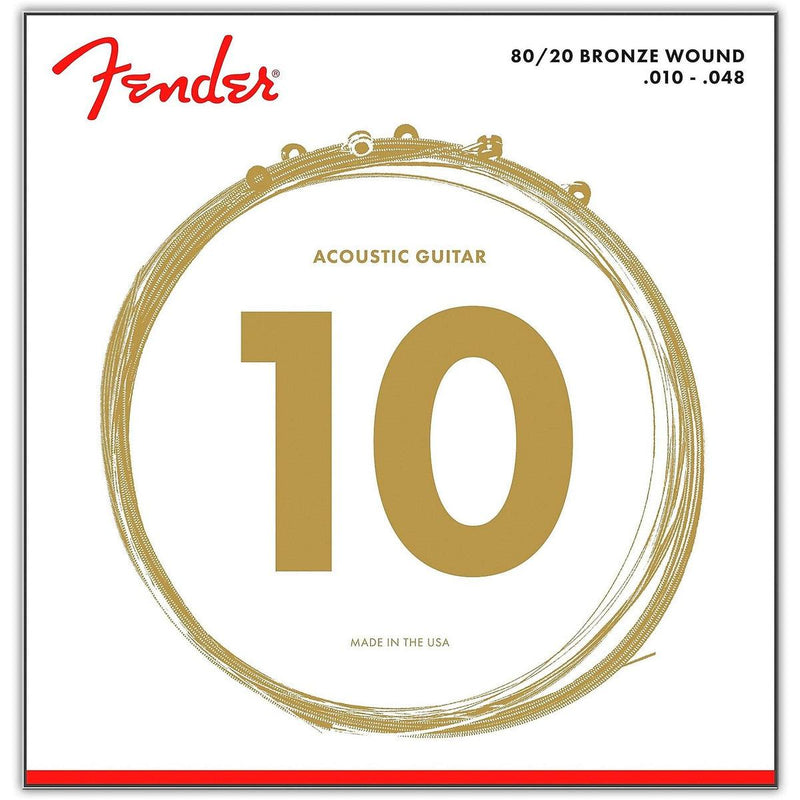 Fender 80/20 Bronze Acoustic Guitar Strings 70XL (.10-.48) | 0730070402