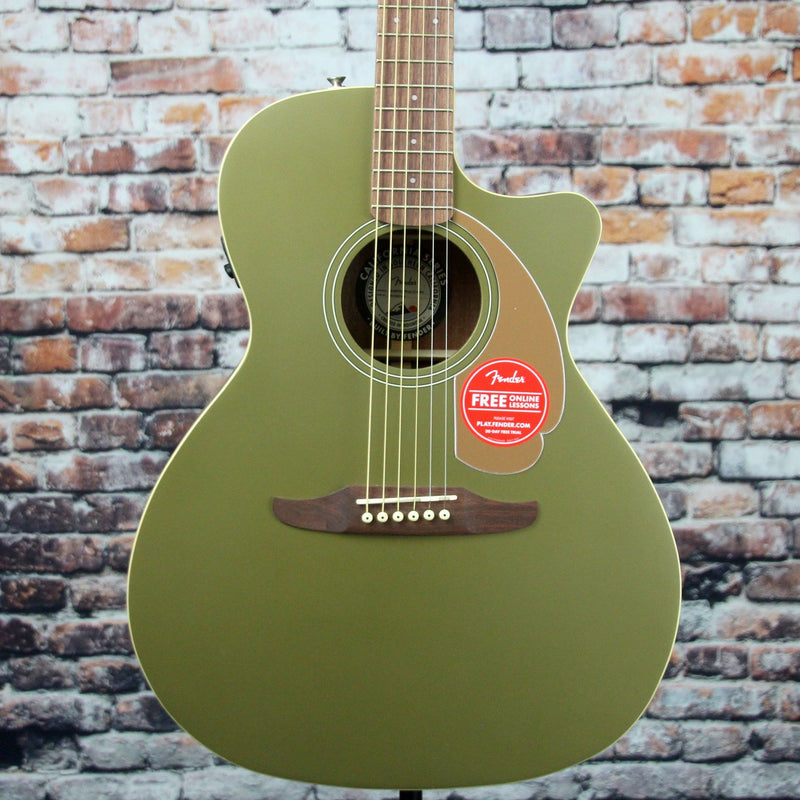 Fender Newporter Player Acoustic-Electric Guitar | Olive Satin
