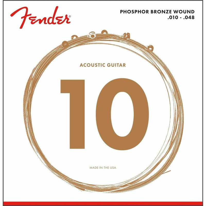 Fender Phosphor Bronze Acoustic Guitar Strings, 60XL (.010-.048) | 0730060402
