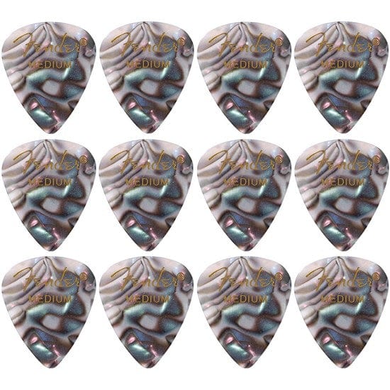 Fender Premium Celluloid 351 Shape Picks, Medium, Abalone, 12-Pack | 1980351857