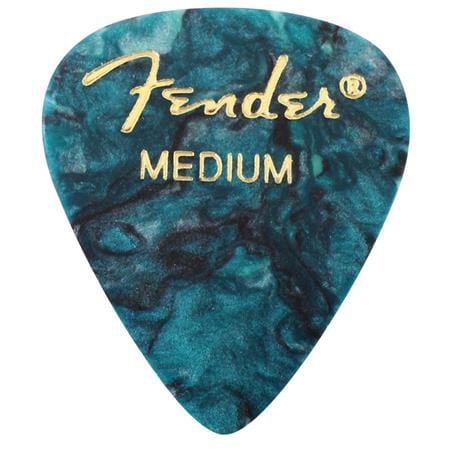 Fender Premium Celluloid 351 Shape Picks, Medium, Ocean Turquoise, 12-Pack | 1980351808