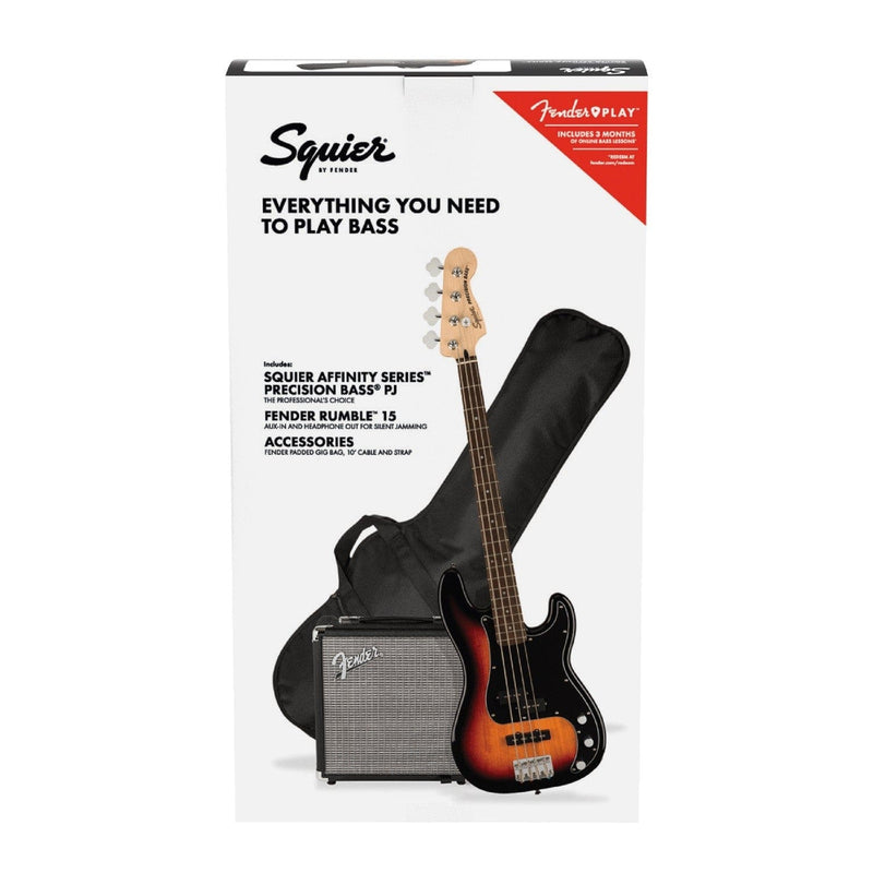 Fender Squier Affinity Series Precision Bass PJ Pack | 3-Color Sunburst with Laurel Fingerboard