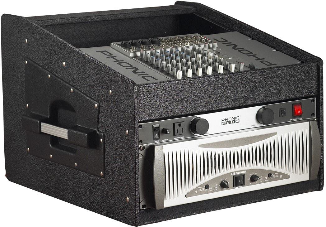 Gator GRCW-10X4 10U Top 4U Side Wood Console Audio Rack