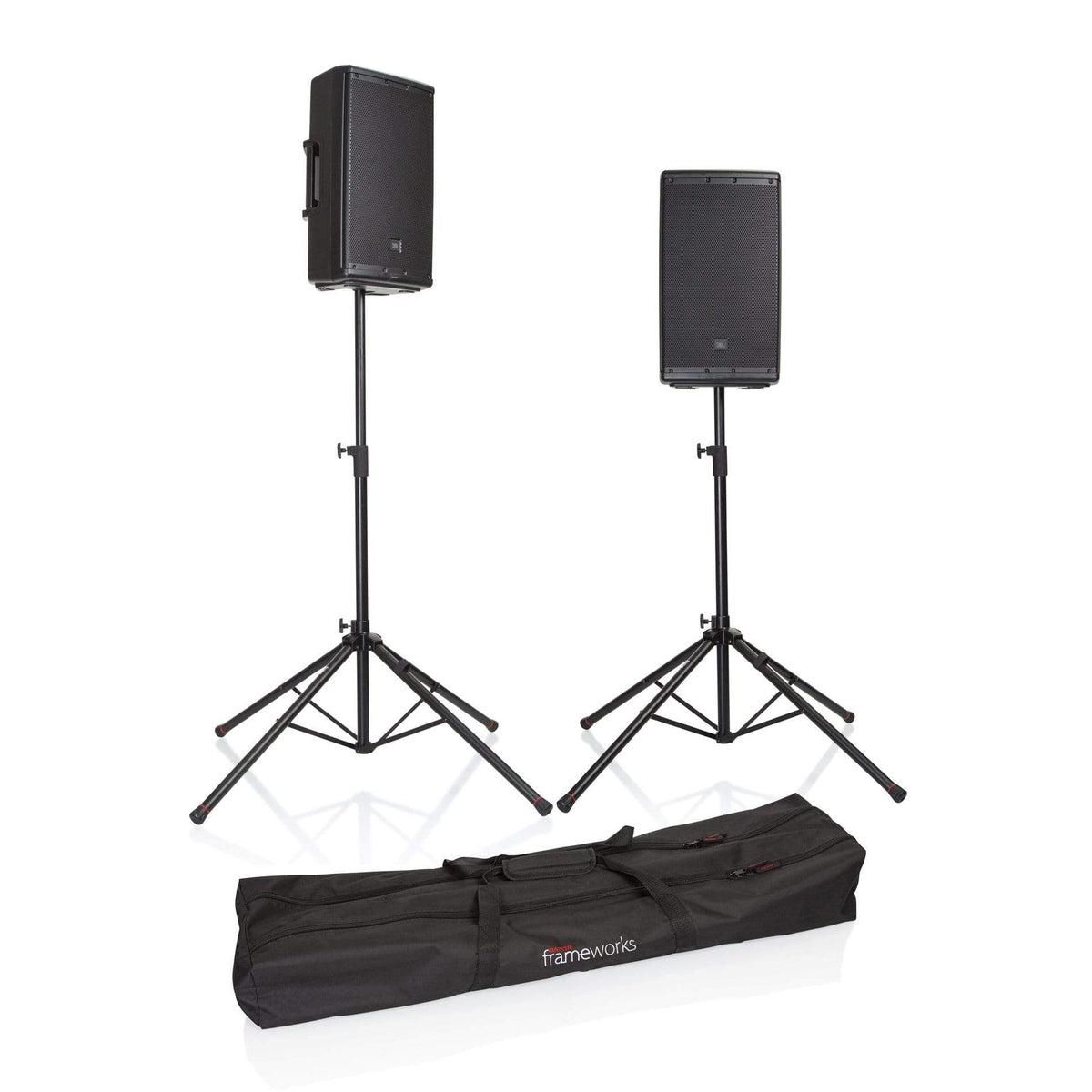 Gator Twin Quad Base Speaker Stands with Carrying Bag