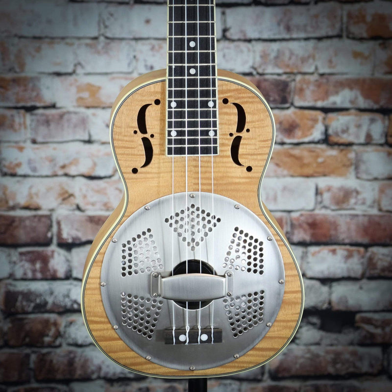 Gold Tone Curly Maple Resonator Concert-Scale Ukulele