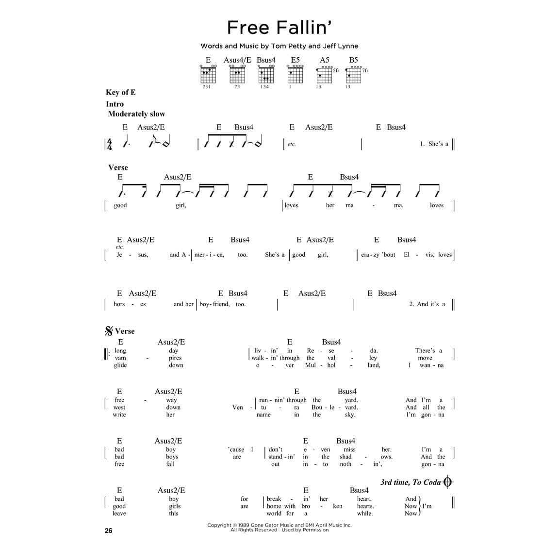 Free Fallin Chords Guitar Free fallin chords guitar