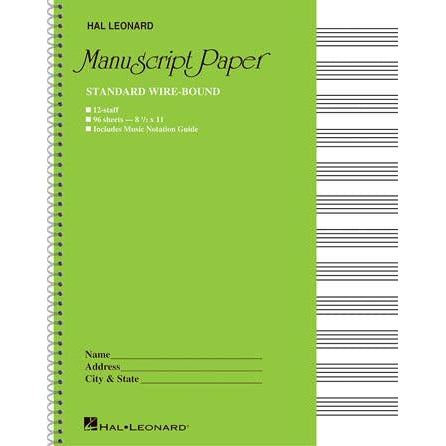 Hal Leonard Manuscript Paper | Standard Wirebound