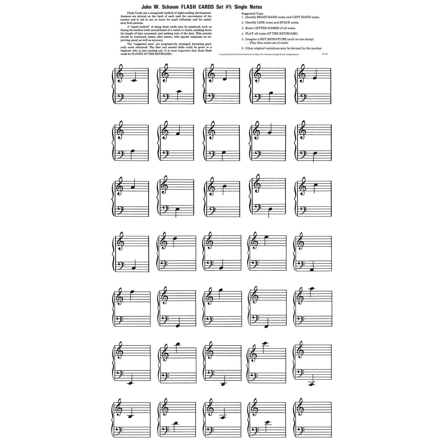 Single Music Notes Names