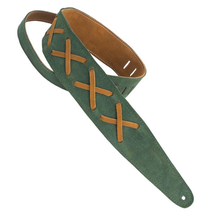 Henry Heller Guitar Strap | Suede W/ Leather Xs | Green