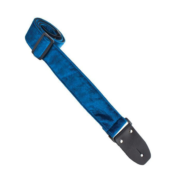 Henry Heller HCV-BLU Crushed Velvet Blue Guitar Strap