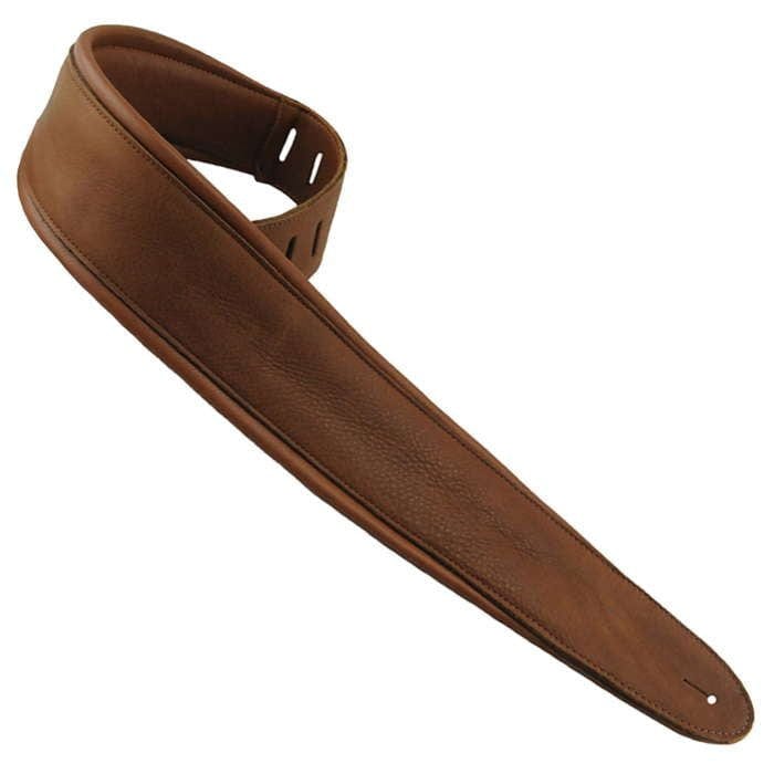 Henry Heller HPAD35-37 Padded Capri Leather Guitar Strap Brown