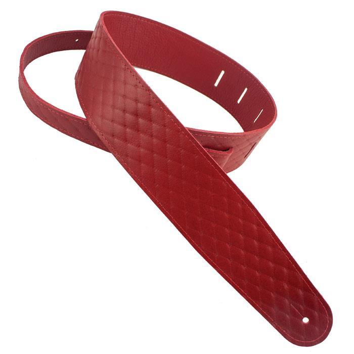 Henry Heller HQL-RED Quilted Garment Leather Guitar Strap | Red