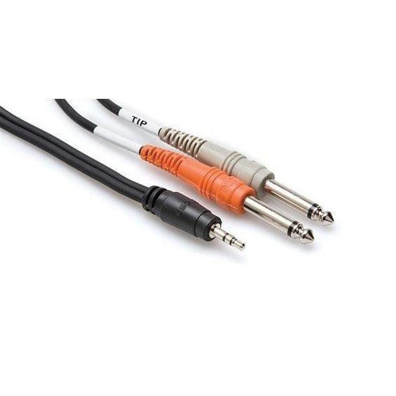 Hosa CMP 159 | Stereo Breakout Cable | 3.5 mm TRS to Dual 1/4" Inch TS | 10' foot
