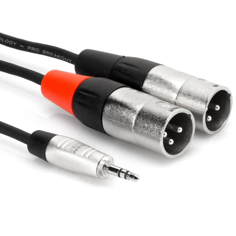 Hosa Pro Stereo Brekout Cable | REAN 3.5mm TRS to Dual XLR3M