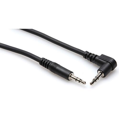 Hosa Stereo Interconnect Cable | 3.5 mm TRS to Right-angle 3.5 mm TRS, 10 ft
