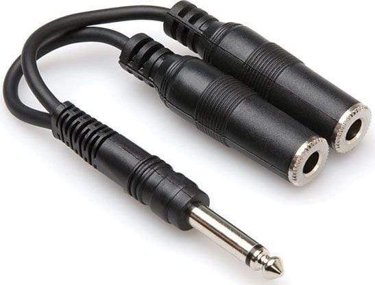 Hosa YPP 111 Audio Adapter Y Cable | 1/4" Inch TS to Dual 1/4" Inch TSF