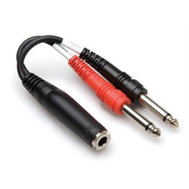 Hosa YPP 136 Audio Adapter Stereo Breakout Cable | 1/4" Inch TRS Female to Dual 1/4" Inch TS