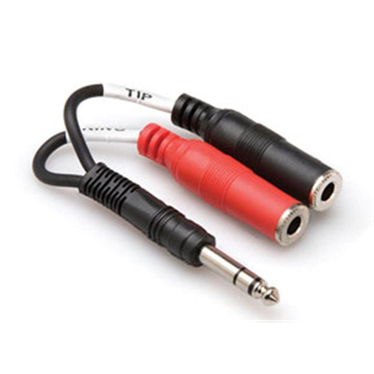 Hosa YPP117 Audio Adapter Stereo Breakout Cable | 1/4" Inch TRS to Dual 1/4" Inch TSF
