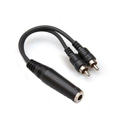 Hosa YPR 131 | 6" Inch Y Adapter Cable | Mono 1/4" Inch Female to Dual RCA Cable