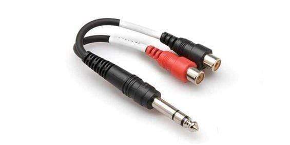 Hosa YPR102 Audio Adapter Stereo Breakout Cable | 1/4" Inch TRS to Dual RCA Female