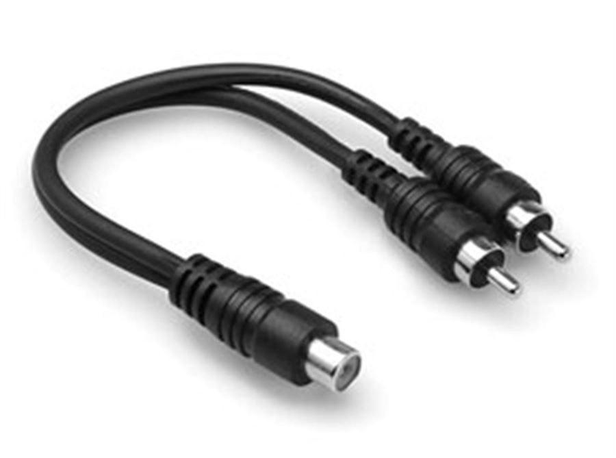 Hosa YRA 105 Audio Adapter Y Adaptor Cable | RCAF to Dual RCA