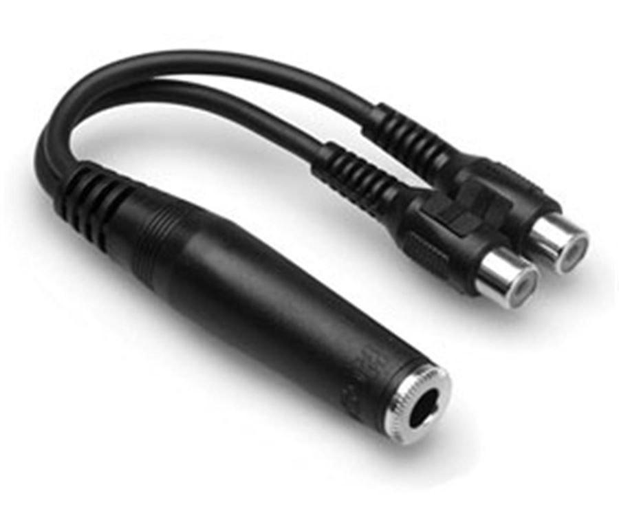 Hosa YRA115 Y Adaptor Cable | Mono 1/4" Inch female TSF to Dual RCA Female