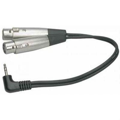 Hosa YXF247 | Right Angle Stereo 3.5mm to Dual XLR Female | 1' Foot