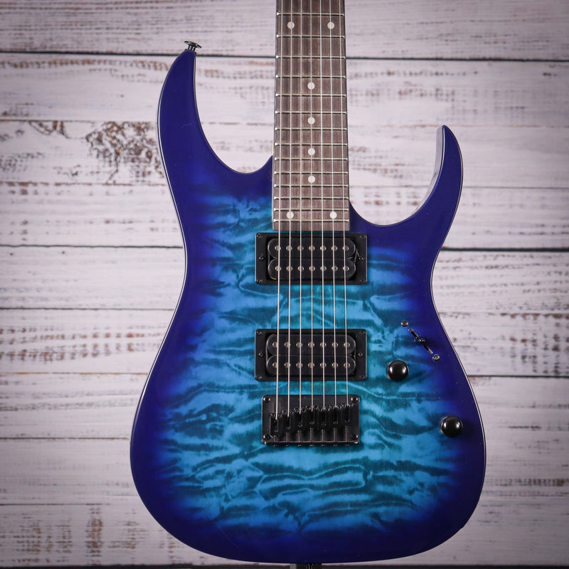 Ibanez GRG7221QA Electric Guitar | Trans Blue Burst