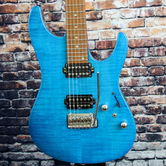 Ibanez MM1 Martin Miller Signature Guitar | Transparent Aqua Blue