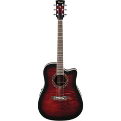 Ibanez PF28ECE Performance Series Acoustic-Electric Guitar Transparent Red Sunburst