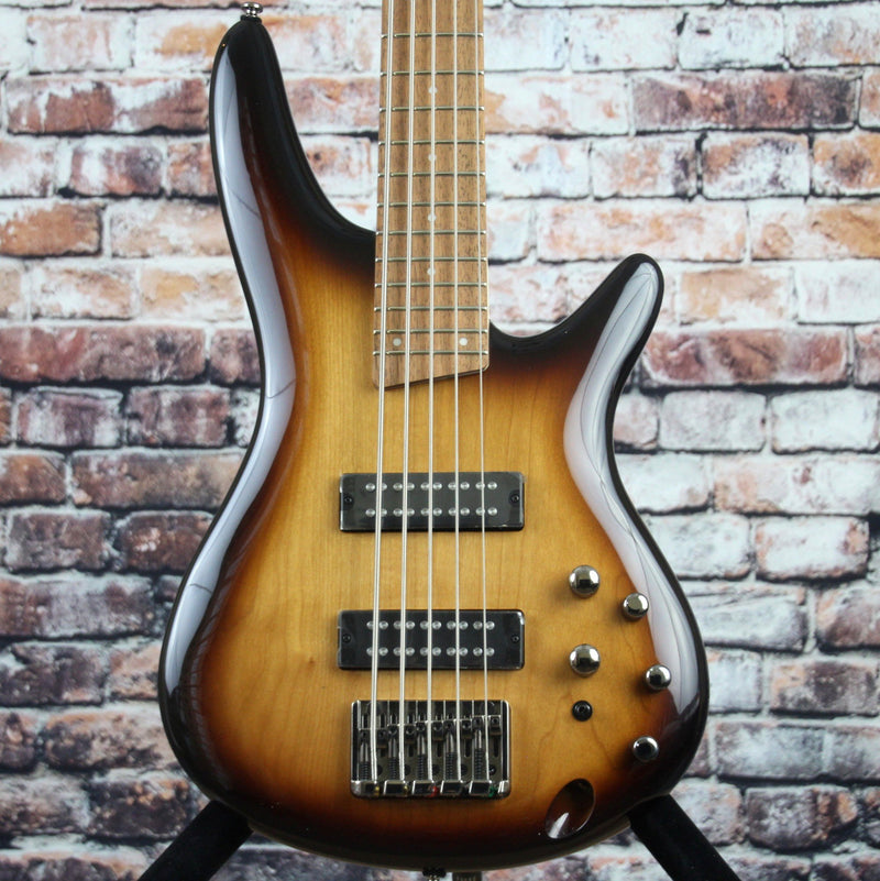 Ibanez SR375E 5-String Bass Guitar | Natural Browned Burst