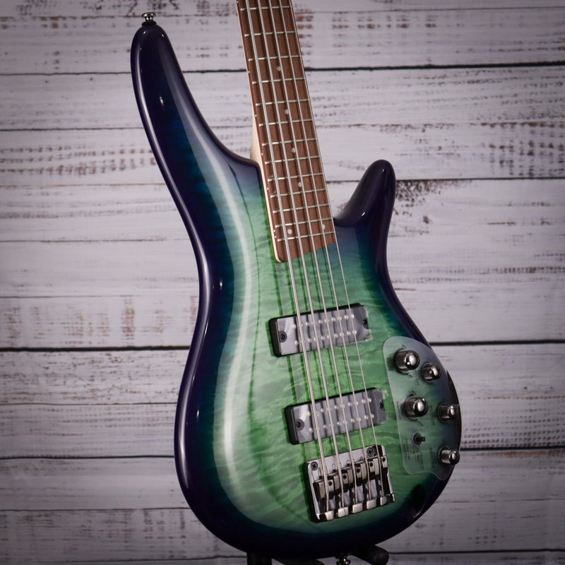 Ibanez SR405EQM 5-String Bass Guitar | Surreal Blue Burst Surreal Blue Burst