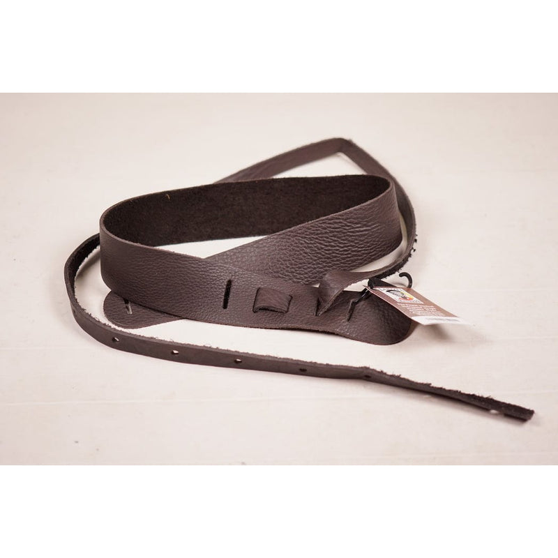 Lakota Leathers LK-2MAB Chocolate 2-In Bison American Buffalo Banjo Strap