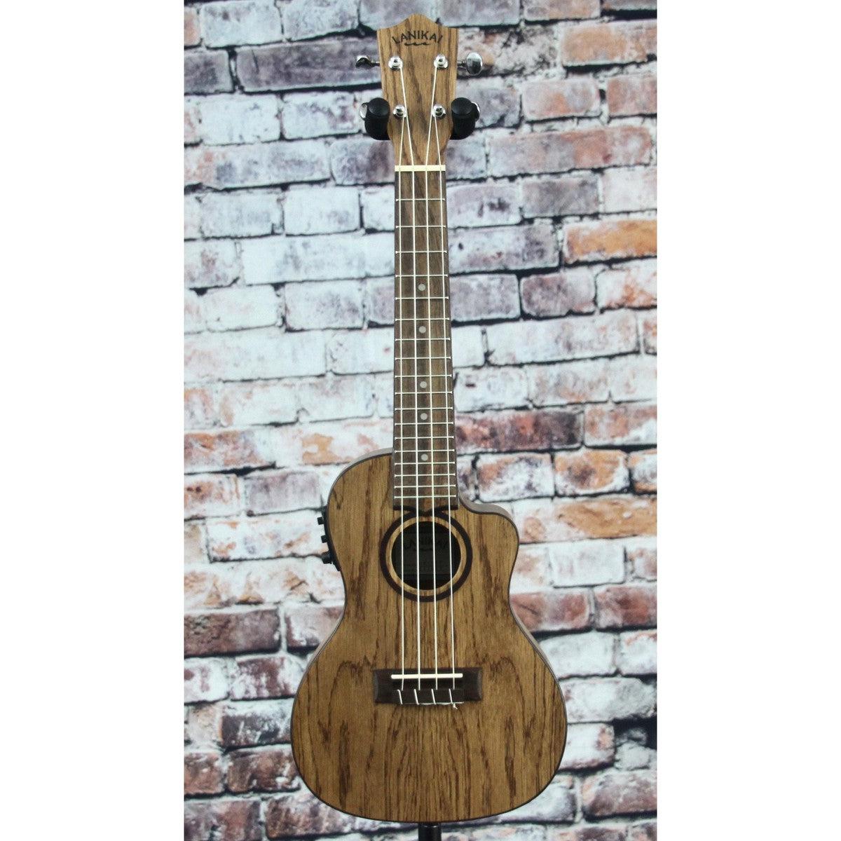 Lanikai Acoustic/Electric Concert Ukulele with Cutaway Oak Yandas Music