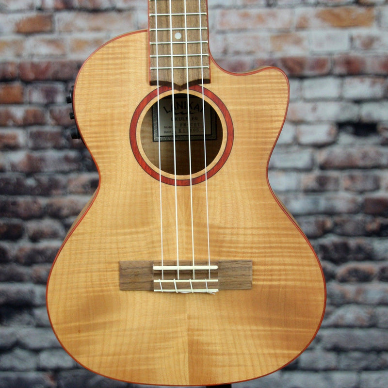 Lanikai Flame Maple Tenor Ukulele With Kula Preamp | FM-CET