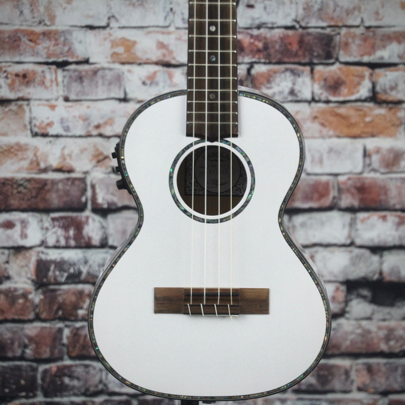 Lanikai Julia Michaels Signature Acoustic/Electric Tenor Ukulele | White Pearl