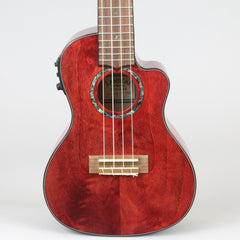 Lanikai Quilted Maple Concert Uke W/ Preamp | Red Stain