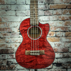 Lanikai Quilted Maple Tenor Ukulele W/ Preamp | Red Stain