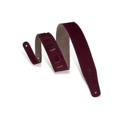 Levy's 2 1/2" Suede Guitar Strap | Burgundy