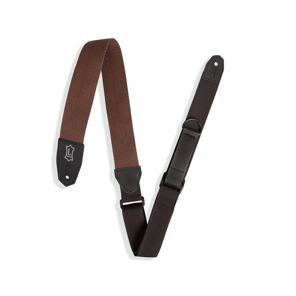 Levy's 2 inch Wide Brown Cotton RipChord Guitar Strap.