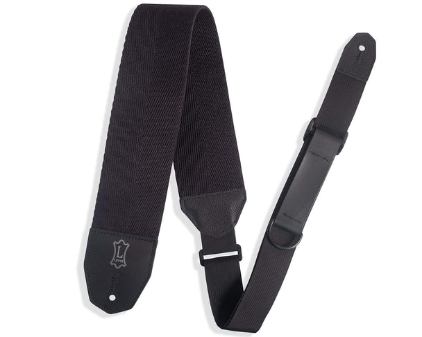 Levy's 3 inch Wide Cotton Black Guitar Strap.