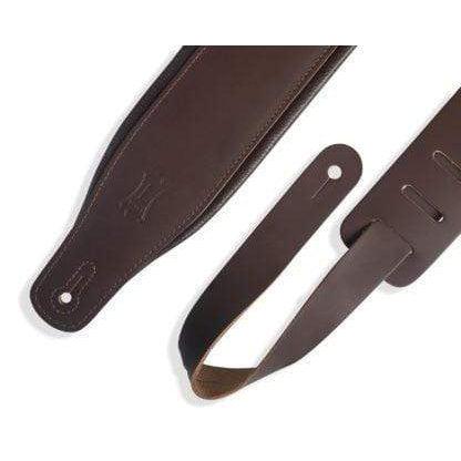 Levy's 3 inch Wide Dark Brown Top Grain Leather Guitar Straps