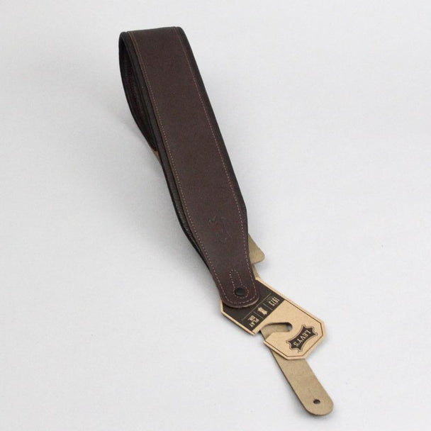 Levy's 3 inch Wide Dark Brown Top Grain Leather Guitar Straps