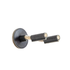 Levy's Forged Steel Guitar Hanger with Smoked Metal & Black Veg-Tan Leather Yoke Wraps